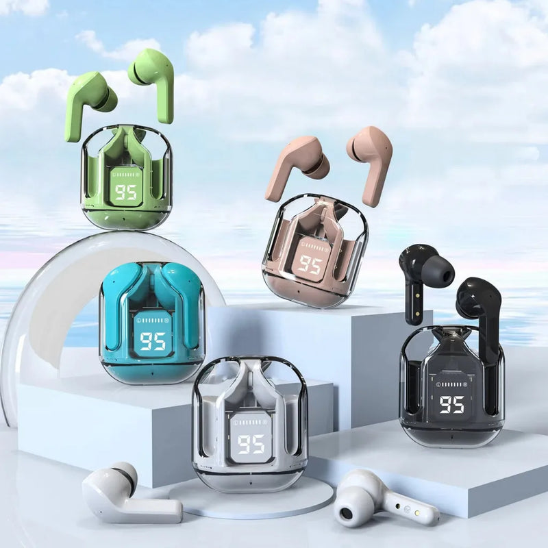 Fones Bluetooth TWS HiFi v5 Transparentes Esportivos