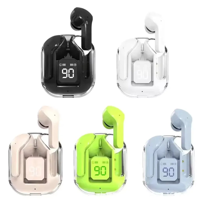 Fones Bluetooth TWS HiFi v5 Transparentes Esportivos