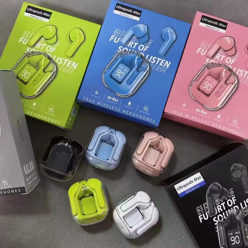 Fones Bluetooth TWS HiFi v5 Transparentes Esportivos